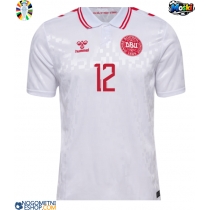 Moški Nogometni dresi Danska Kasper Dolberg #12 Gostujoči EP 2024 Kratek Rokav